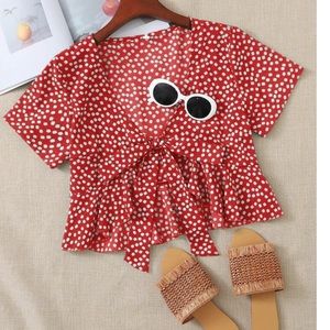 *SALE* tie front flowered top